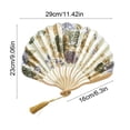 thumbnail image 3 of Classic Silk Folding Fan, Durable Bamboo Rib Hand Fan for Wedding Stage Photography Decor E, 3 of 6