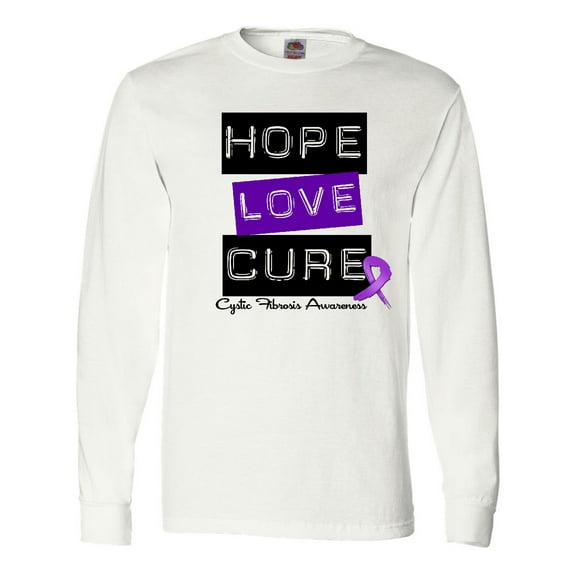 Inktastic Cystic Fibrosis Hope Love Cure Long Sleeve T-Shirt