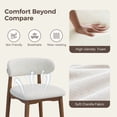 thumbnail image 5 of Hawsaiy Counter Height Bar Stools Set of 2, 26" Solid Wood Barstools with Curved Back, Upholstered Fabric Seat & Metal Footrest, Mid-Century Modern Kitchen Island Chairs, Cream, 5 of 11