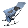 thumbnail image 4 of Ximing Rocking Camping Chair Folding Chair Mesh Back Accessories Rocker Stool Swing Chair Seat for Fishing Outdoor Activities Sports Grey, 4 of 10