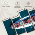 thumbnail image 6 of Elephant Stock Metal Ship Wall Art - Horizontal Multi Panel Canvas - 5 Pieceliving Room Wall Decor - Photography Transportation Multi Panel - Pink And Teal Decor - 49" x 24", 6 of 8