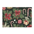 thumbnail image 7 of Yayeee Bath Rug for Bathroom Floor Non Slip Rectangle Fluffy Soft Absorbent Mat, 16"x24", Black Christmas Holly, 7 of 7