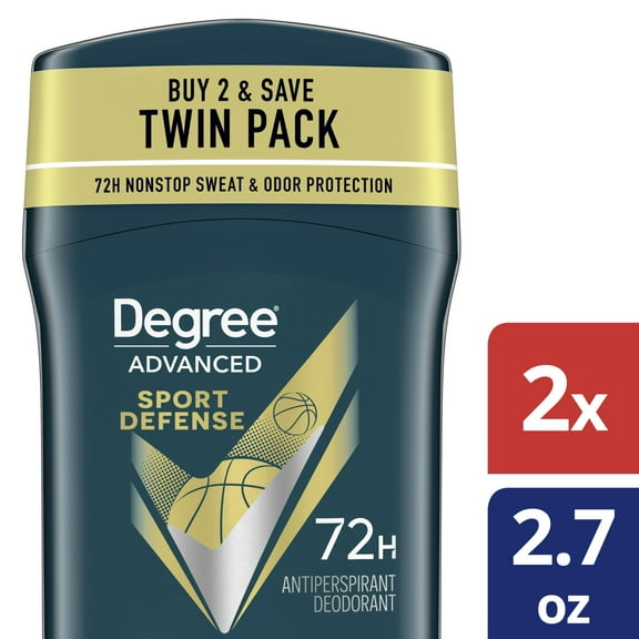 Degree Men Advanced Protection Sport Defense Antiperspirant Deodorant Invisible Solid, 2.7 oz, 2-Pack
