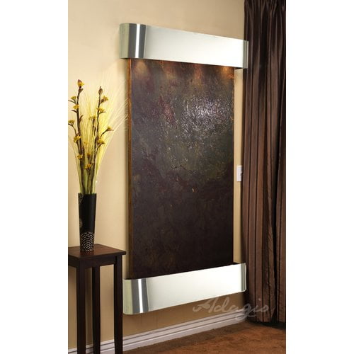 Adagio Fountains Summit Falls Natural Stone/Metal Wall Fountain