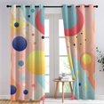thumbnail image 3 of Curtains Abstract Curtains for Bedroom Living Room, Colorful Round Geometric Blackout Curtains & Home Decor, Patterned Window Treatments, Grommet Drapes 63 Inch Length 2 Panels Set (D&-3859), 3 of 7