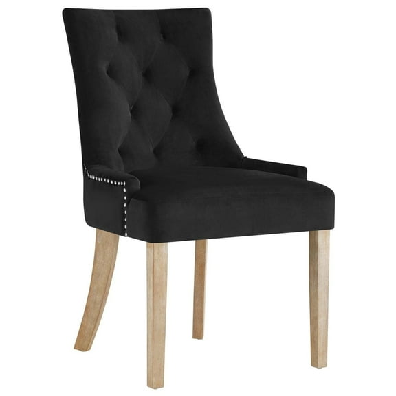 Modway Pose Performance Velvet Dining Chair in Black