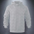 thumbnail image 2 of HXWCHs Walmart Men's Basic Hoodie Men's Casual Solid Color Hooded Sweater Long Sleeve Pullover Knit Warm Winter Fashion top Light Gray L, 2 of 5