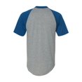 thumbnail image 3 of Augusta Sportswear Men's Large Short Sleeve Baseball Jersey, Athletic Heather/Royal, 3 of 3
