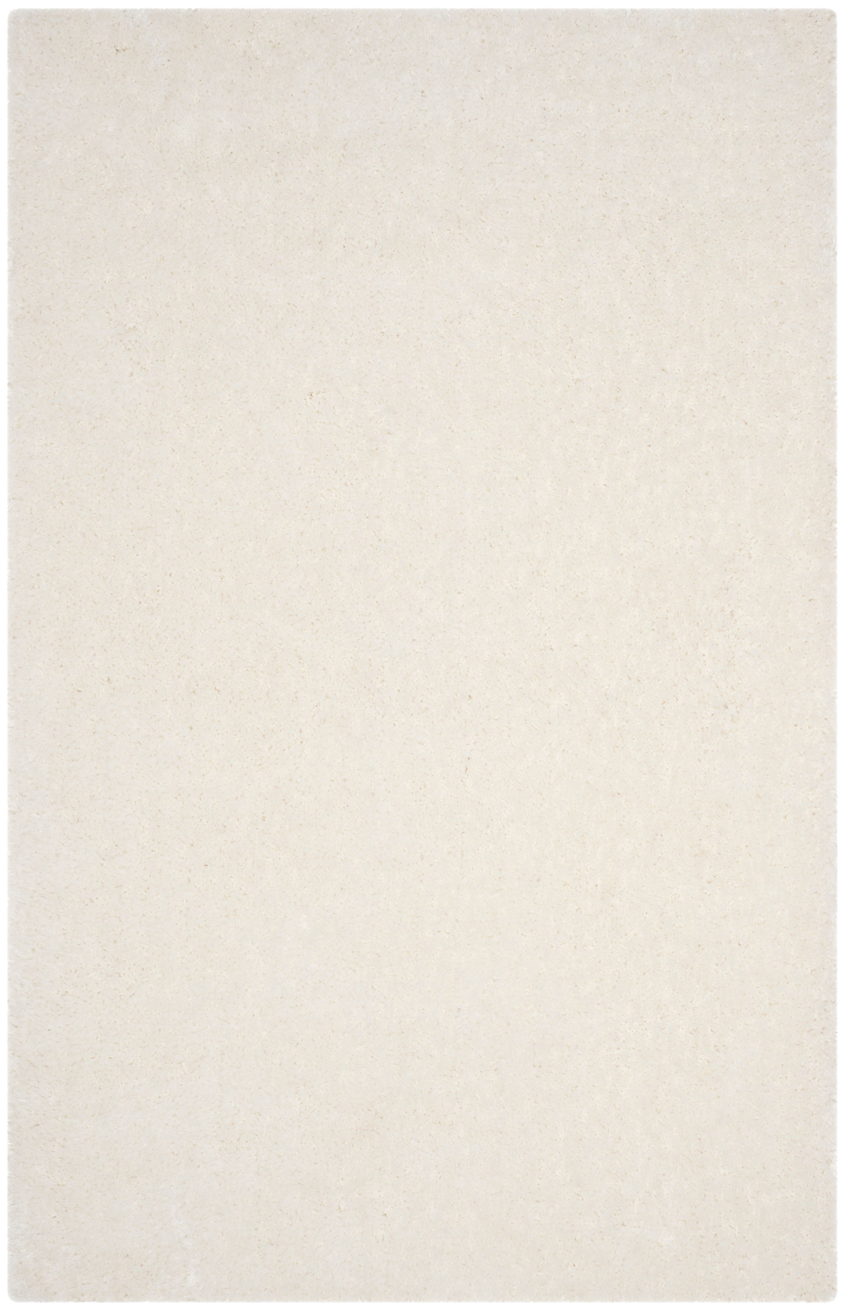 SAFAVIEH Luxe Paxton Solid Plush Polyester Shag Area Rug, Ivory, 5' x 8'