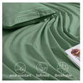 thumbnail image 5 of Extra Deep Pocket Queen Sheets - Fits Mattress 18-24 Inches Deep - 6 Pieces Hotel Luxury 1800 Thread Count Microfiber Sheet Set - Ultra Soft Green Queen Size Bed Sheets, 5 of 7
