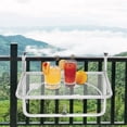 thumbnail image 1 of Folding Balcony Hanging Table Outdoor Folding Railing Table, 3 Height Adjustable and Foldable Space Saving, Width from 0.75 inch to 4.5 inch, Suitable for Patio, Balcony and Deck White, 1 of 7