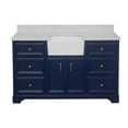 thumbnail image 4 of Zelda 60" Single Farmhouse Bathroom Vanity with Royal Blue Cabinet and Engineered Carrara Top, 4 of 5