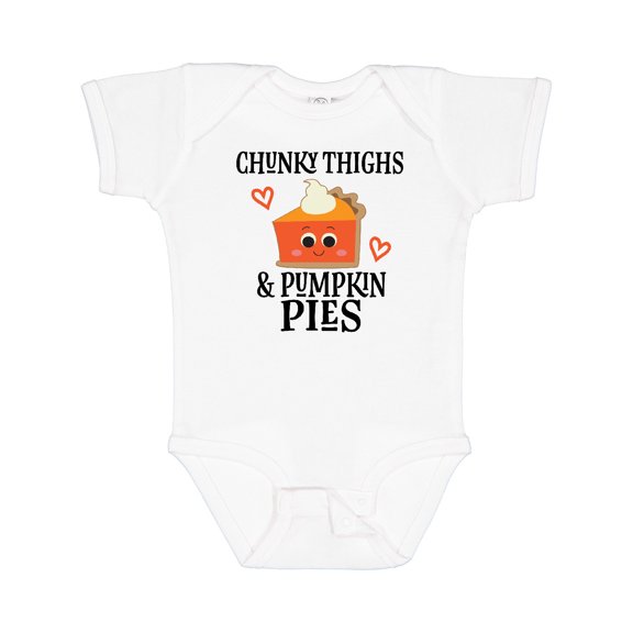 Inktastic Chunky Thighs and Pumpkin Pies Thanksgiving Boys or Girls Baby Bodysuit