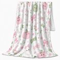 thumbnail image 2 of Cute Pink Pumpkin Ghosts Bows Cheerful Kawaii, Festive Halloween Scene, Warm Flannel Blanket for Living Room and Family Room, Art Lovers Halloween Gift, Festive Home Decor, 2 of 7