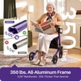 thumbnail image 3 of KEKOY Rollator Walker with Seat, Fits 4'9"-6'5", FSA HSA  Eligible Mobility Walkers for Seniors, Adjustable Height & Backrest, Foldable Aluminum, 8" All-Terrain Wheels, 350 lb Capacity, Purple, 3 of 10