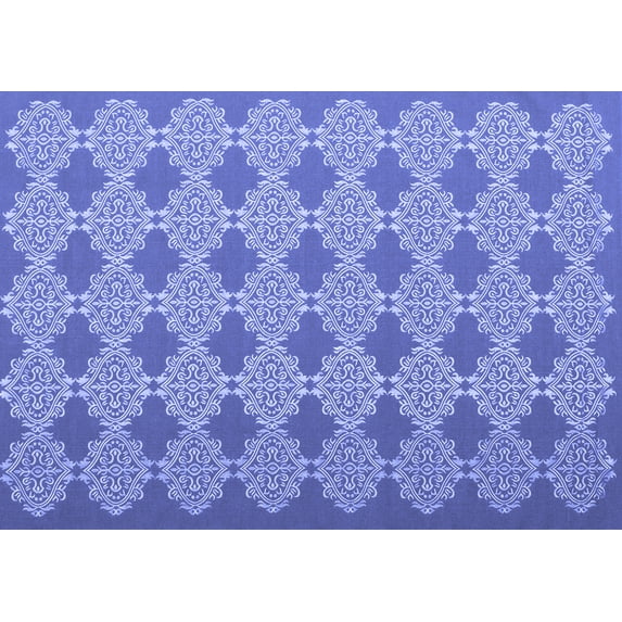 Ahgly Company Machine Washable Indoor Rectangle Abstract Blue Contemporary Area Rugs, 8' x 10'