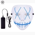 thumbnail image 6 of Luxtrada Halloween LED Glow Mask Cosplay Led Costume Mask EL Wire Light Up The Purge Movie + AA Battery (Red), 6 of 8