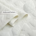 thumbnail image 4 of IR Imperial Rooms Velvet Quilt Set 3 Piece Geometric Ultrasonic Embossed Bedspread Reversible 350GSM Soft Brushed Microfiber Ivory Full/Queen, 4 of 9