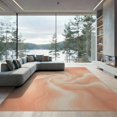 thumbnail image 2 of ODIKA 6'x9' Washable Area Rug Non-Slip, Easy Care, Peach Flowing Spiral Peachy Salmon Ivory Gradient Transitions for Family Room, Living Mater Bedroom, 2 of 7