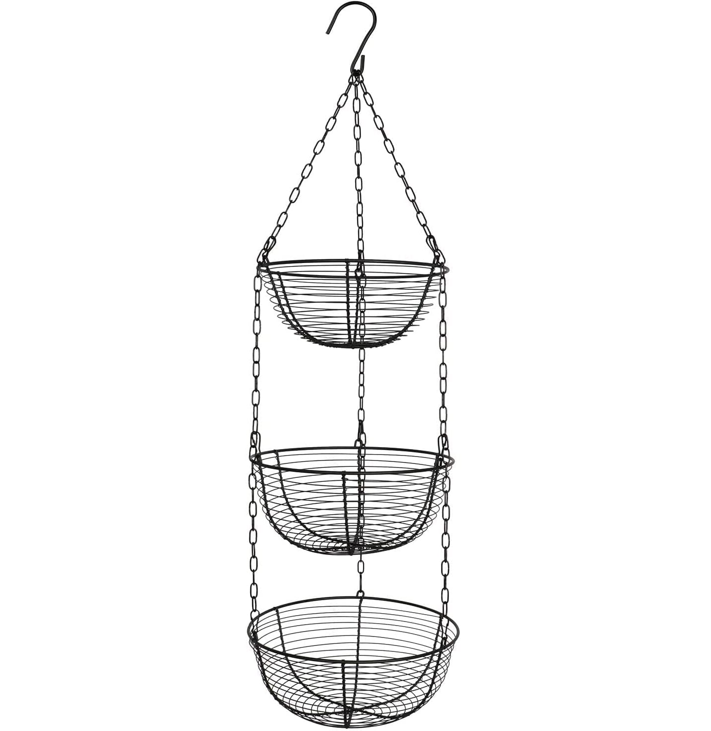 NOGIS 3 Tier Hanging Fruit Basket, Vegetable Storage for Kitchen, Heavy
