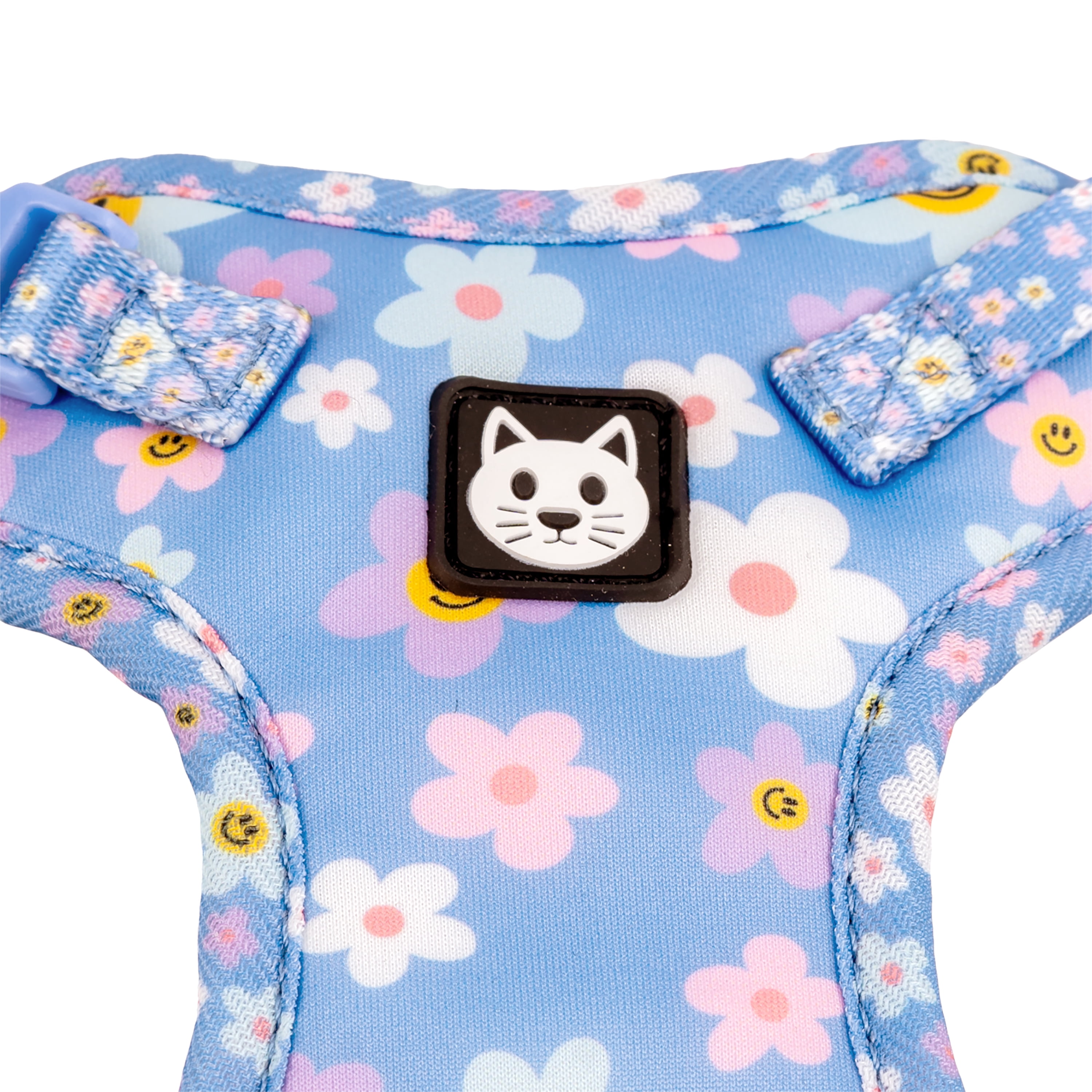 Vibrant Life Polyester Floral Comfort Cat Harness and Leash Set, Blue, One Size