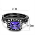 thumbnail image 2 of Luxe Jewelry Designs Set of 2 Women's Stainless Steel Wedding Rings with Tanzanite CZ Stone - Size 9, 2 of 4