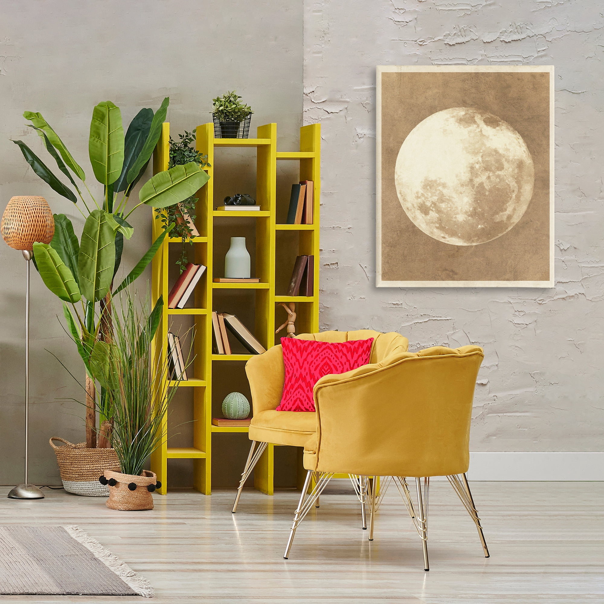 Stupell Industries Rustic Neutral Moon Astrology & Stars Painting Wrapped Canvas Art Print Wall Art, 30 x 40