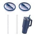 thumbnail image 2 of Tapa de repuesto con pajita abatible para taza, 2 piezas, resistente a salpicaduras, a prueba de polvo, a prueba de fugas, tapas abatibles reutilizables, tapas para vasos de viaje compatibles con, 2 of 8