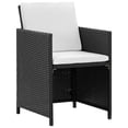 thumbnail image 4 of vidaXL 5 Piece Outdoor Dining Set with Cushions Poly Rattan Black, 42521, 4 of 11