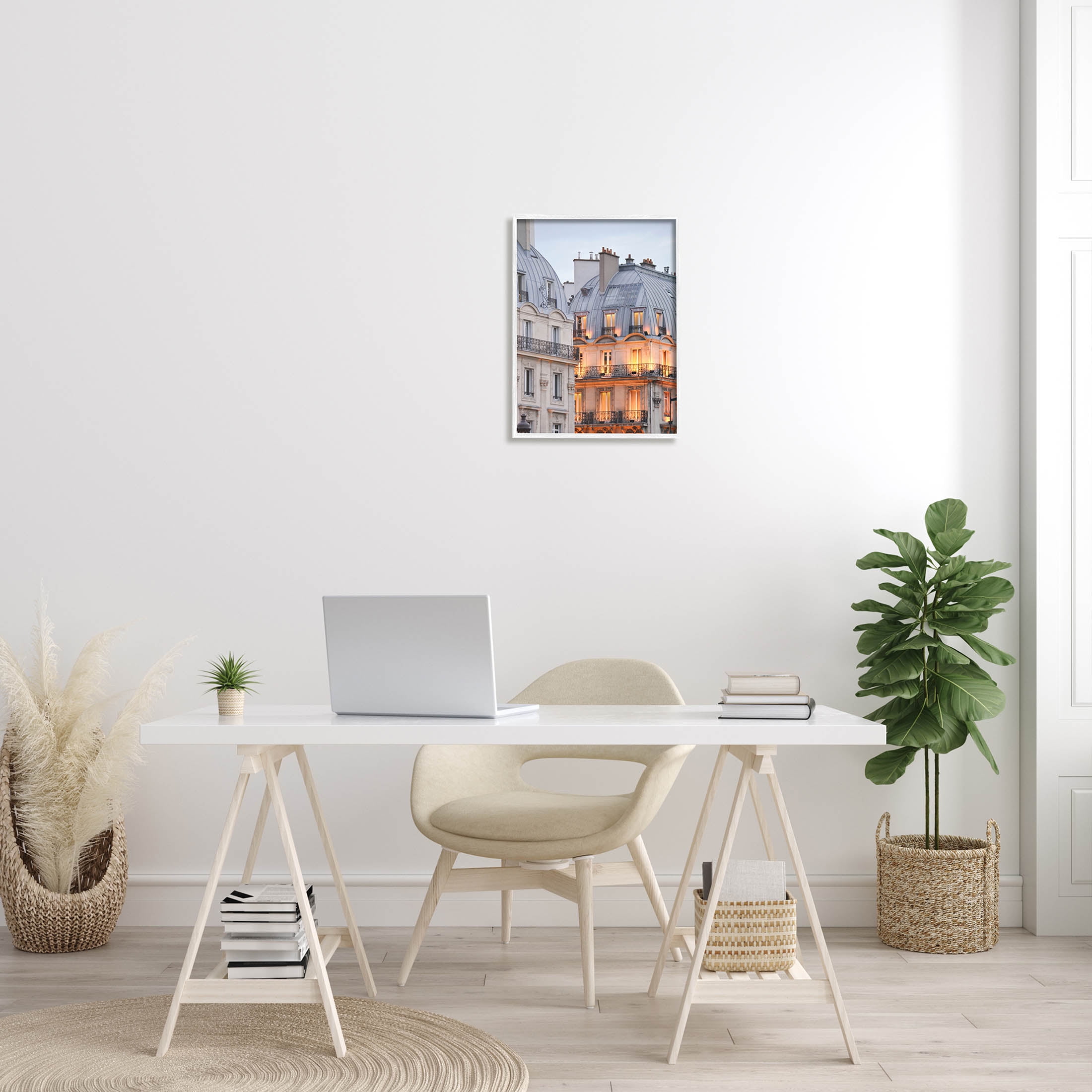 European Architecture Cityscape Town & City Photograph White Framed Art Print Wall Art
