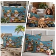 thumbnail image 5 of Fall Gnomes Outdoor Waterproof Pillow Covers, Blue Wood Grain Pumpkin Maple Leaf Sunflower Decorative Square Throw Pillowcase Sofa Cushion Sham for Patio/Couch/Chair, 20"x20" 2 Pack, 5 of 8