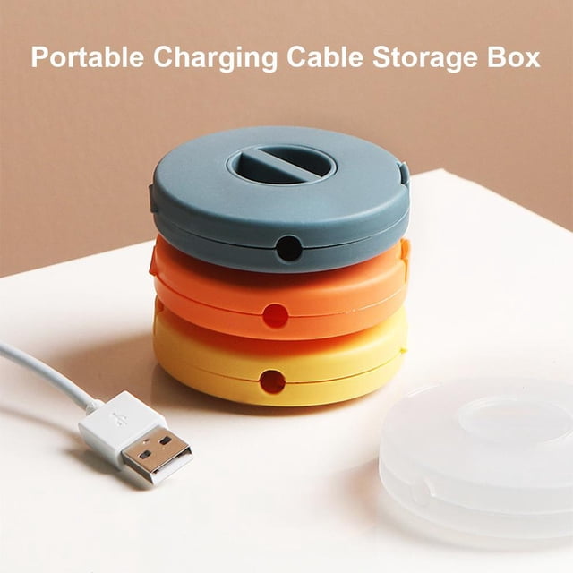 Caja de almacenamiento de cables de teléfono Likrtyny Estuche organizador giratorio Naranja