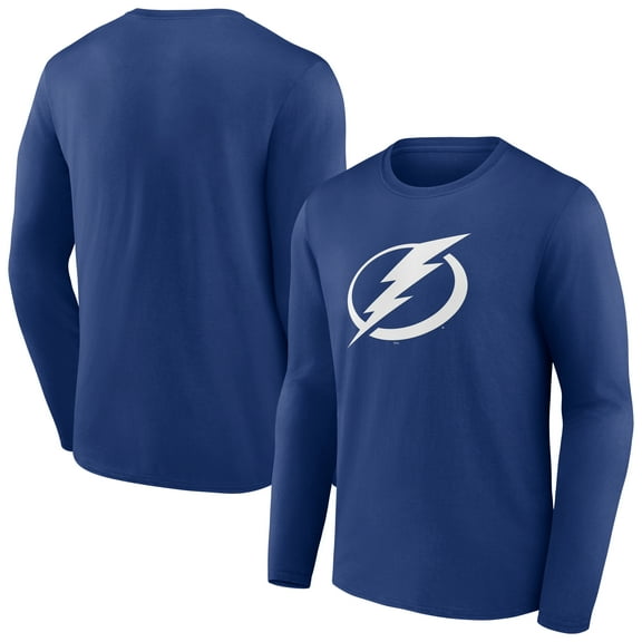 Men's Blue Tampa Bay Lightning Primary Logo Long Sleeve T-Shirt