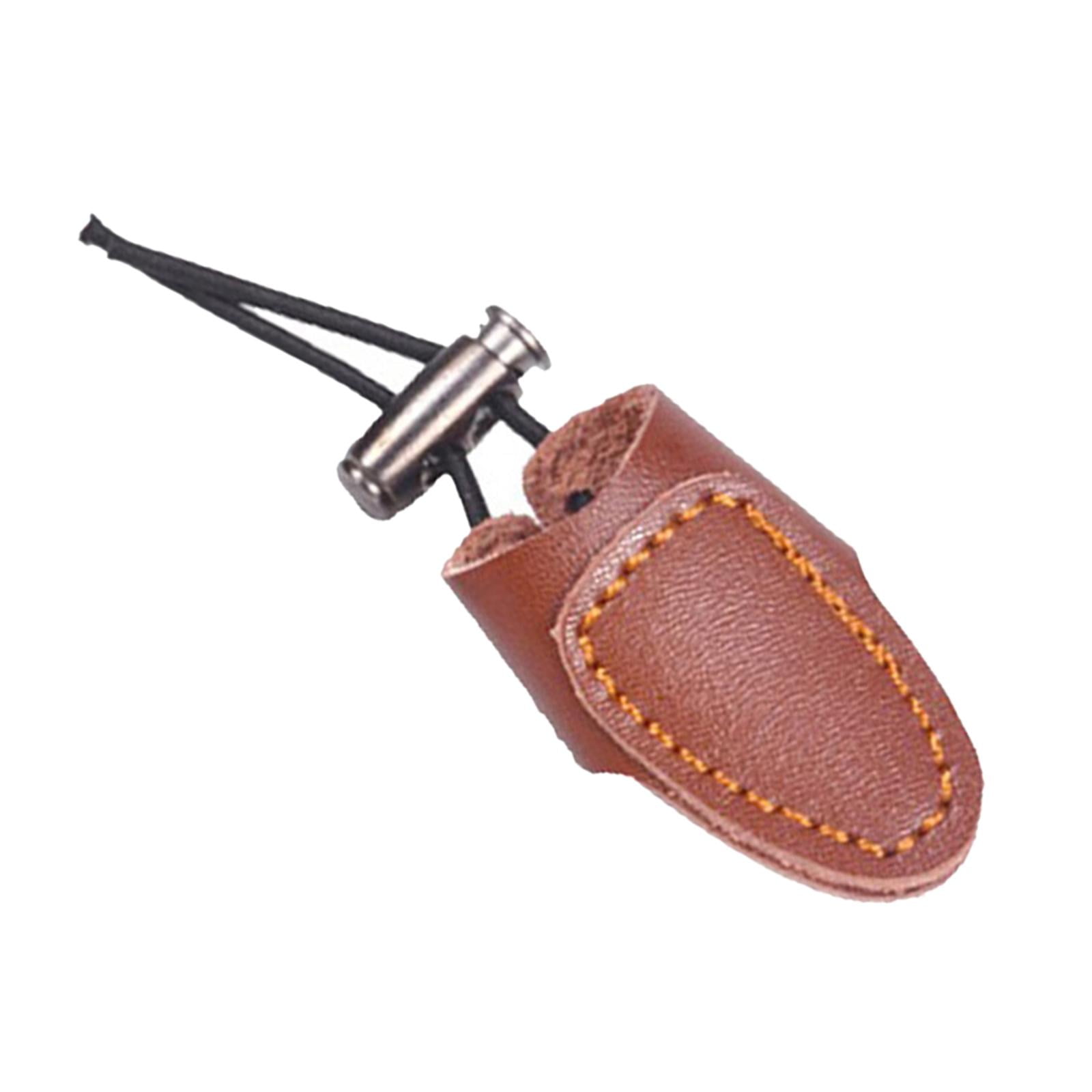 Leather Finger Guard Longbow Recurve Bow Shooting Thumb Ring Protective