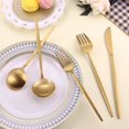 thumbnail image 4 of Juego De Cubiertos De Oro Mate Lazahome Juego De Cubiertos De Acero Inoxidable Servicio Para 4 El Juego De Utensilios De Cocina De 20 Piezas Incluye Juego De Cucharas Y Tenedores Acabado Pulido Satina, 4 of 5