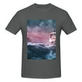 thumbnail image 4 of Bingfone Boat Lighthouse Storm Waves Men'S Loose Fit Short-Sleeve Pocket T-Shirt, 4 of 7