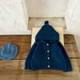 thumbnail image 2 of Xudanell Girls Cardigan Sweater School Uniforms Toddler Long Sleeve Button Knit Solid Sweaters Tops (Blue,6-12 M), 2 of 6