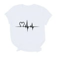 thumbnail image 2 of Adeawade Valentine'S Day T Shirts For Women Short Sleeve T Shirt Solid Color Heart Print Tops Round Neck Tee Casual Clothes Xl White, 2 of 6