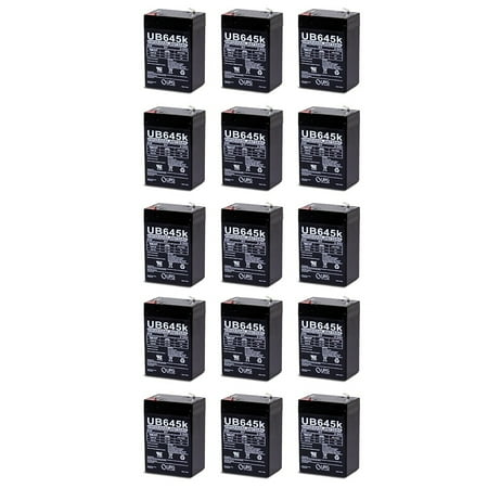 BP4-6 6 Volt 4.5 AmpH SLA Replacement Battery with F1 Terminal - 15 Pack