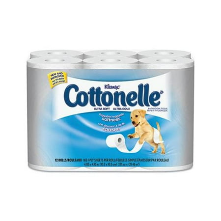KIMBERLY CLARK KLEENEX COTTONELLE Soft 1-Ply Bathroom Tissue KIM12456