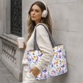thumbnail image 4 of Pzuqiu Floral Butterfly Print Large Capacity Quilted Tote Bag Women Soft Lightweight Work Tote Bag for Travel Daily Casual Puffer Shoulder Handbag for Everyday Use, 4 of 7