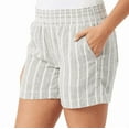 thumbnail image 2 of Briggs Womens Linen Blend Pull On Short Black Stripe XXL, 2 of 4