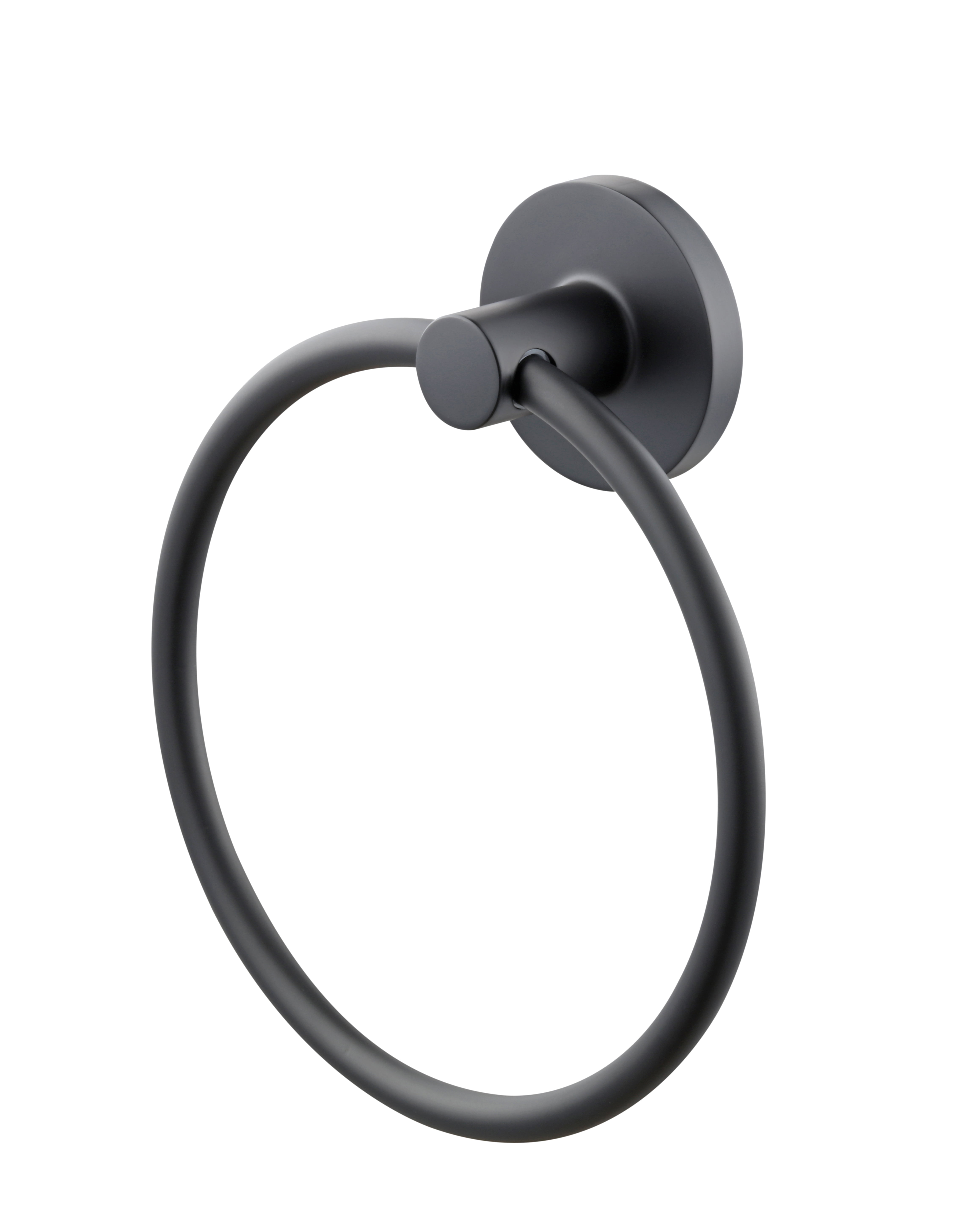 (3 pack) Mainstays Modern Round Towel Ring in Matte Black