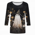 thumbnail image 4 of Godom Halloween Shirts Women Ghost Graphic Tees 3/4 Sleeve Fall Pumpkin T-Shirt Tops, 4 of 4