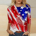 thumbnail image 2 of CHUANK Plus Hauts pour Femmes Chic Décontracté Col Rond Manches Courtes Chemises et Blouses pour Femmes T-Shirts à Imprimé Papillon du 4 Juillet pour Femmes Tunique Graphique Patriotique Tendance Haut d'Été Plage, 2 of 4