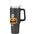 thumbnail image 2 of Halloween Pumpkin Ghost 40 oz Tumbler with Handle Rust Resistant Travel Mug Modern Cafe Tumblers for Spring Summer Camping Outdoor, 2 of 7