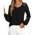 thumbnail image 5 of PRETTYGARDEN Long Sleeve Shirts for Women Trendy Lace Tops Dressy Casual Blouses Fall Outfits Fashion Clothing, 5 of 8