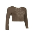 thumbnail image 2 of T-shirt Décontracté d'Automne pour Femmes à Manches Longues, Imprimé Vintage, Col, Nombril Exposé, 2 of 7