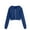 Navy, variant on Ltctricy Girls' Zip up Hoodies Fall Winter Long Sleeve Cropped Hooded Sweatshirts Children Crop Jackets with Pockets(Navy,13-14 Years)
