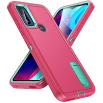 for Motorola Moto G Play (2023) Case Kickstand Durable 3-Layer Military Grade Protective Cover Hybrid Silicone Heavy Duty Rugged Shockproof Screen Lip Raised Protection Cover,
Rose Mint